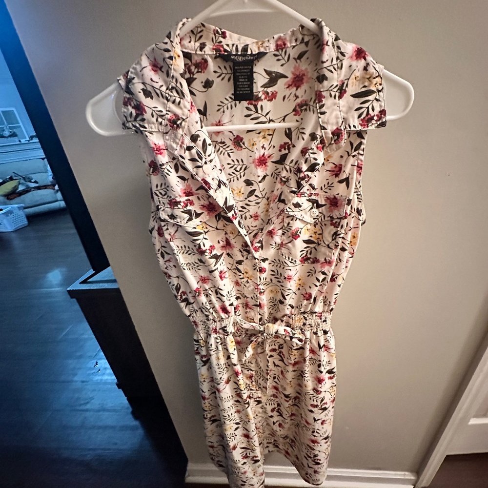 Millenium Mini Dress, sleeveless floral print, size M